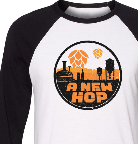 Hand printed craft beer tee featuring Star Wars parody