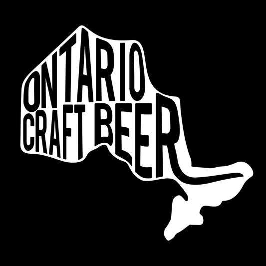 Close-up of hand printed Ontario craft beer shirt