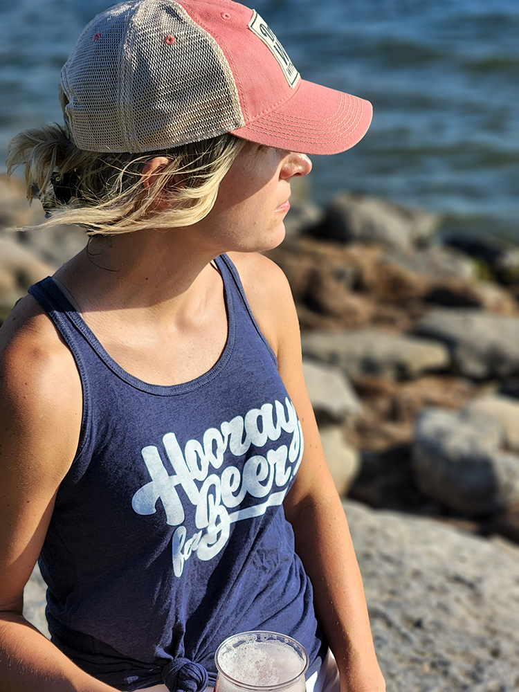 Let's celebrate Beer with this women's "Hooray for Beer" flowy racerback tank top. Hand printed in Canada.