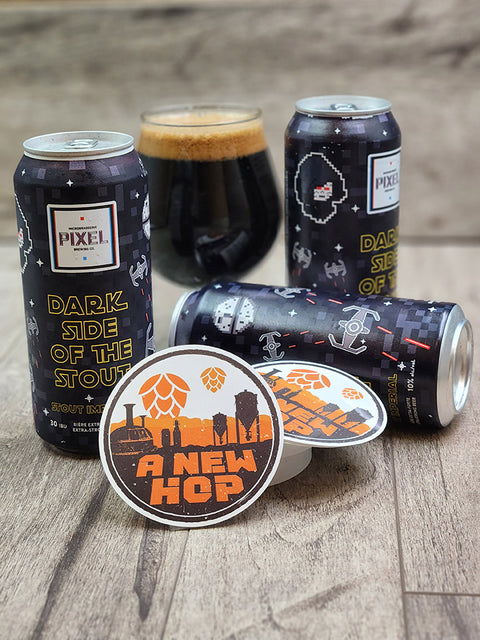 This 3.25" A New Hop beer sticker is out of this world.  It&