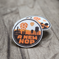 A New Hop beer sticker featuring a sci-fi inspired hop design, shown on waterproof vinyl