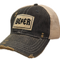 BE⚡ER vintage trucker hat for beer lovers, rock music fans, concerts, and brewery visits
