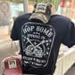Rhythm & Brews graphic tee displayed at a beer festival, perfect for craft beer lovers, live music fans, and concert goers