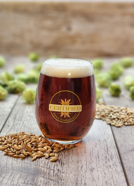 As a Prud'homme Beer Enthusiast you have started learning some of the basic concepts behind properly tasting beer. This stemless beer glass will help you to continue practicing and developing these tasting skills for the Level 2 - Beer Specialist certification.  Practice makes perfect! 