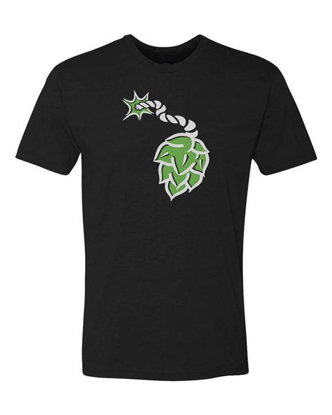 The intent of this Hop Bomb t-shirt is to create conversations with those that share the same passion for BIG hoppy beers. Whether it&
