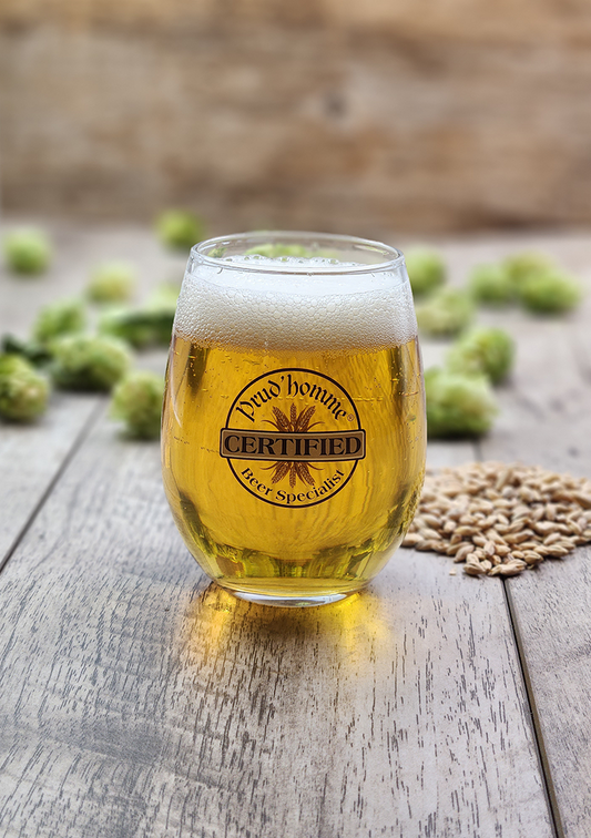 Congratulations on becoming a Prud'homme Beer Specialist.  This second level of the Prud'homme education program was designed for participants who wish to take their knowledge of beer to another level.   In this level you learned about negative sensory components - "off-flavours".  Use this glass to further develop these identification skills.